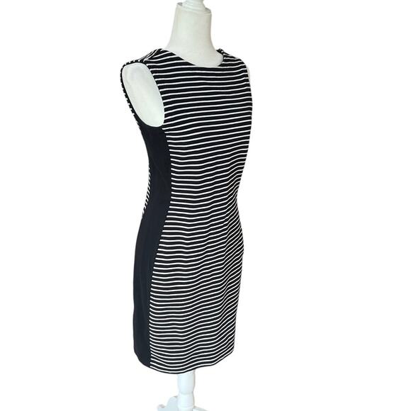 Athleta Scoop Back Black and White Striped Sleeveless Mini Dress Women's Size S - Picture 1 of 10